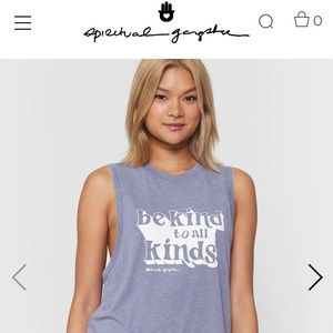 NWT Spiritual Gangster, balance tank: Be kind to all kinds.  Size: Medium